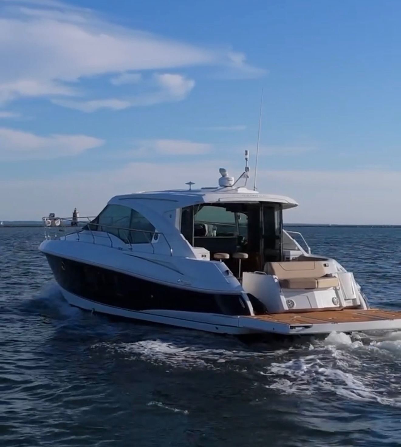 The Gold Coast Charters yacht on Long Island Sound